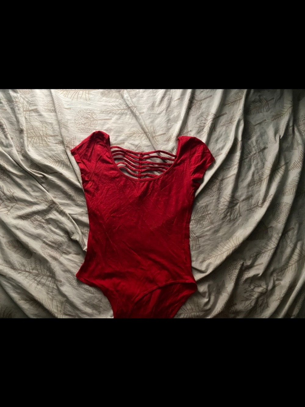 Charlotte Russe Red Strappy-Back Bodysuit